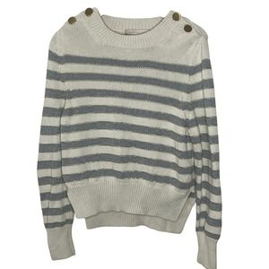 Vanessa Bruno Women's Striped Knit Sweater w/ Gold Detail, Buttons - Small‎